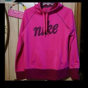 Nike Women's Hot Pink Crew Sweatshirt with Maroon Hem